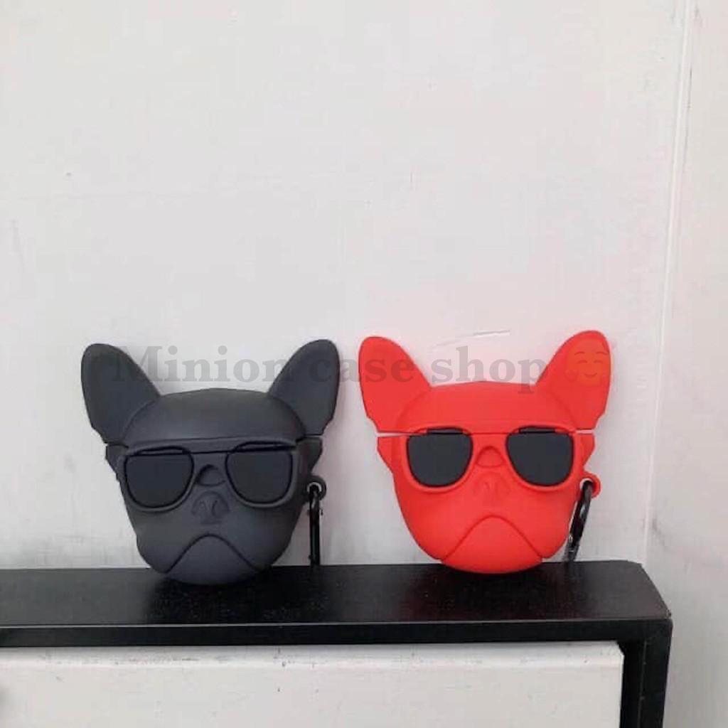Bao Case Ốp dành cho airpod 1 và 2,airpod pro bulldog Pháp siêu ngầu silicon 3d cao cấp