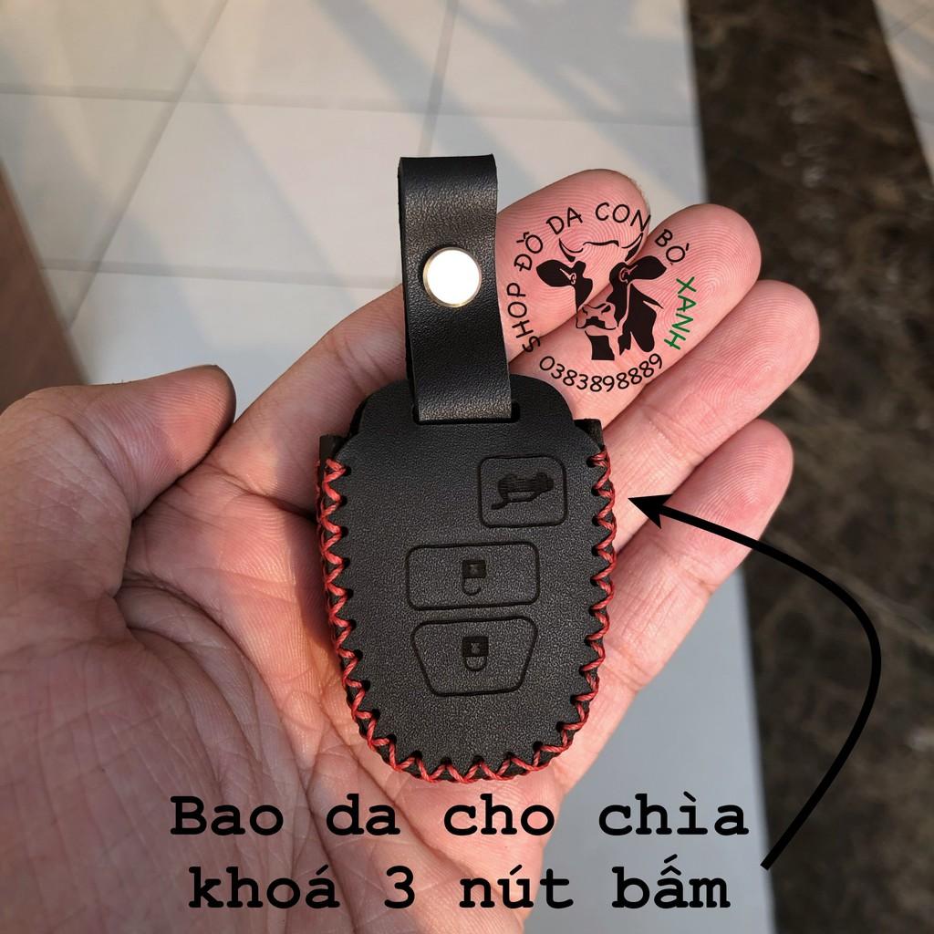 Bao da dành cho Chìa Khoá Toyota Vios, Yaris 2015 Handmade Da Thật 003