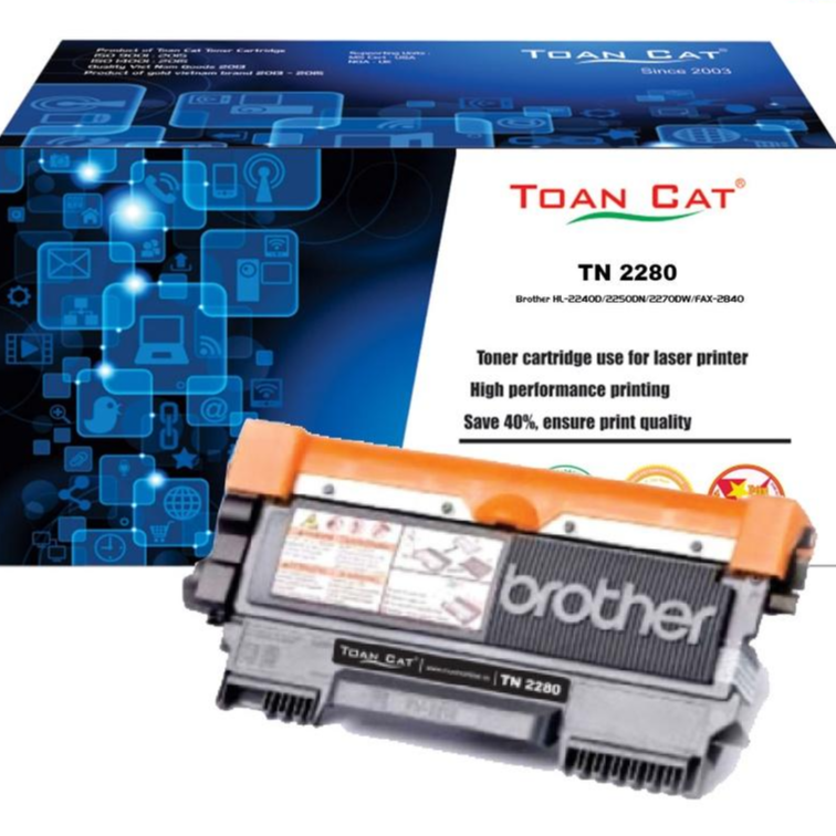 Hộp mực in Toàn Cát - TN 2280 dùng cho máy in Brother HL-2240D/2250DN/2270DW/FAX-2840 - HÀNG CHÍNH HÃNG