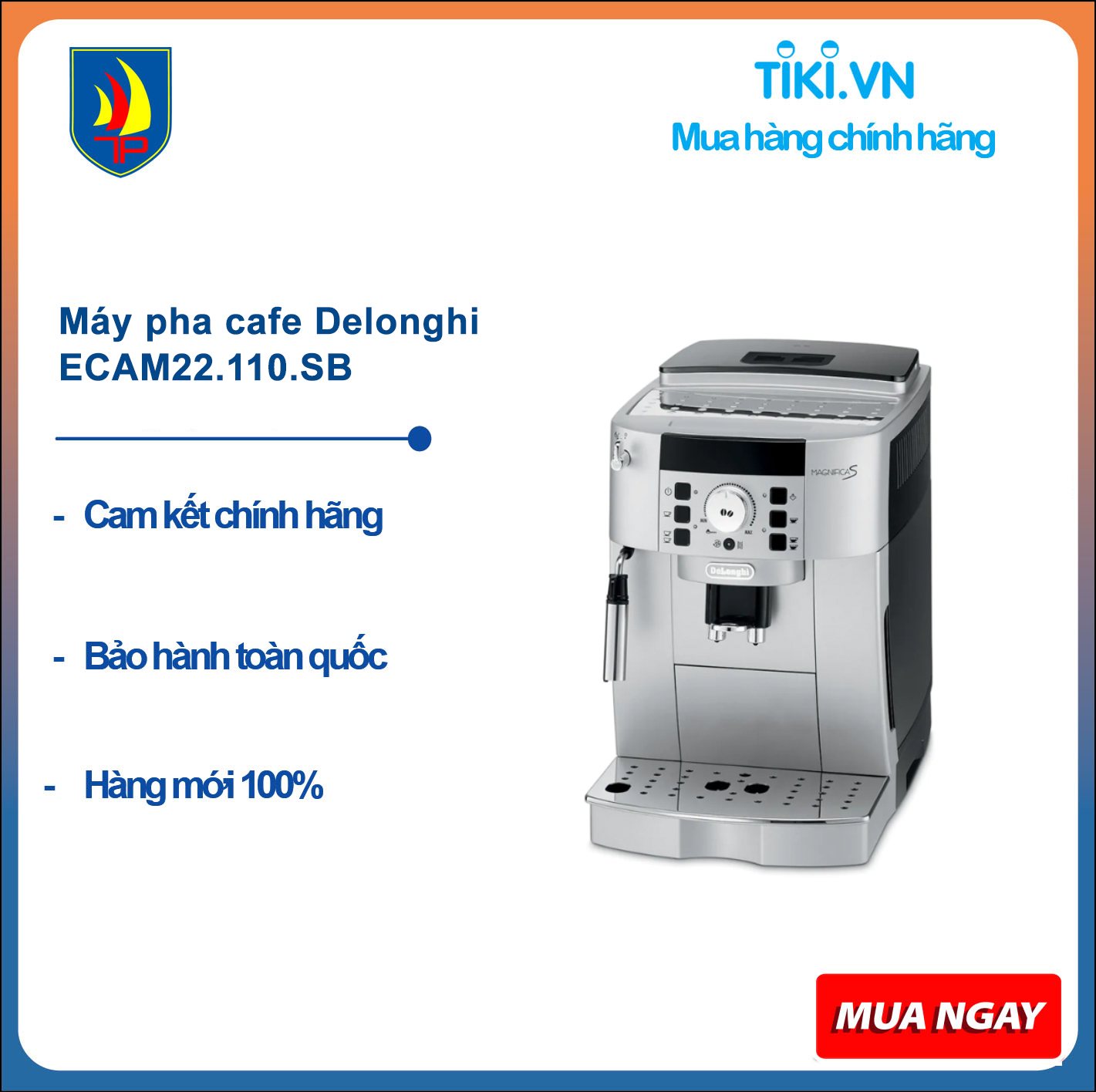 Máy pha cafe Delonghi ECAM22.110.SB - Hàng Chính Hãng