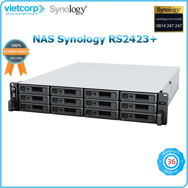 Thiết bị lưu trữ NAS Synology RS2423+ - Hàng Chính Hãng