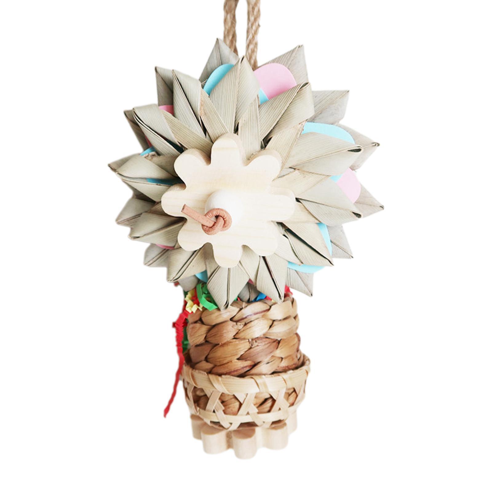 Bird Parrot Toy, Decorative Hanging Wooden Funny Parrot Cage Bite Toys Bird Chewing Toy for Cockatiel Training Parakeet Parrots Playing