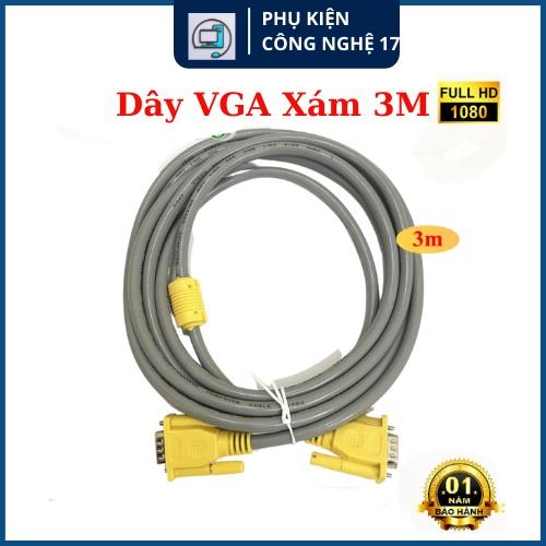 Dây cáp VGA 3m 5m 10m 15m xám hoặc đen chất lượng