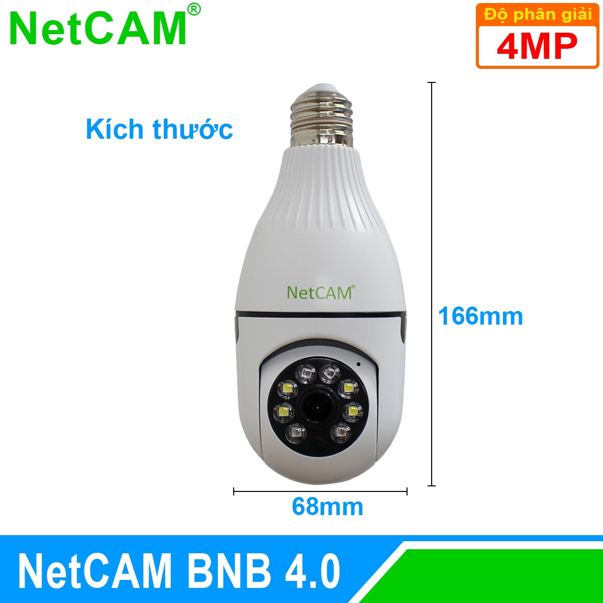 Camera IP WiFi Quay quét 360 độ NetCAM BNB4.0, Độ phân giải 4.0MP - Hàng Chính Hãng