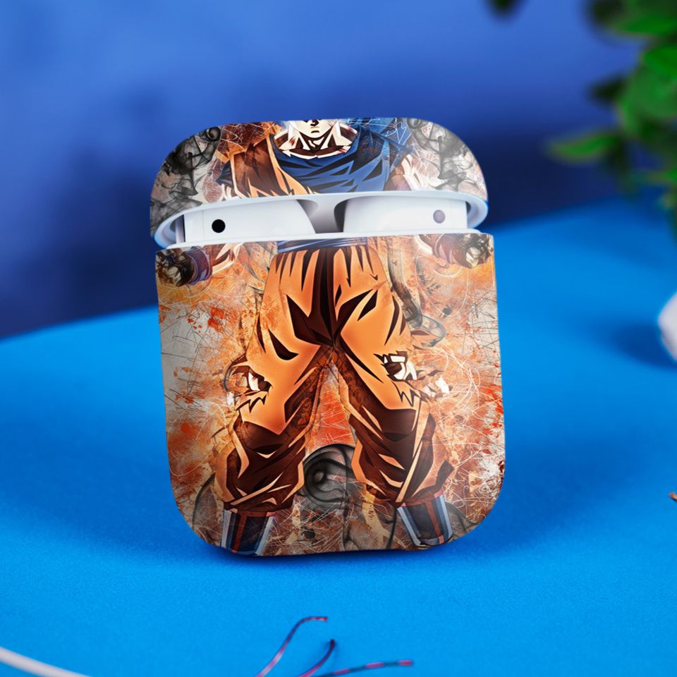 Miếng dán skin chống bẩn cho tai nghe AirPods in hình Dragon Ball - Goku - 7vnr59 (bản không dây 1 và 2