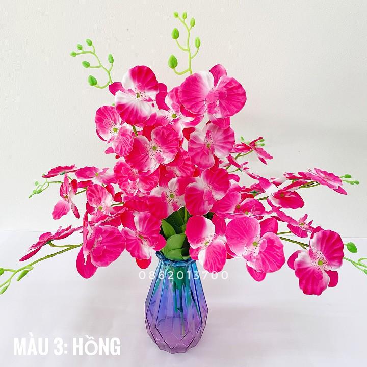 Combo 10 cành Hoa giả - Hoa Lan Hồ Điệp Lucas 60cm trang trí bền, đẹp, sang trọng