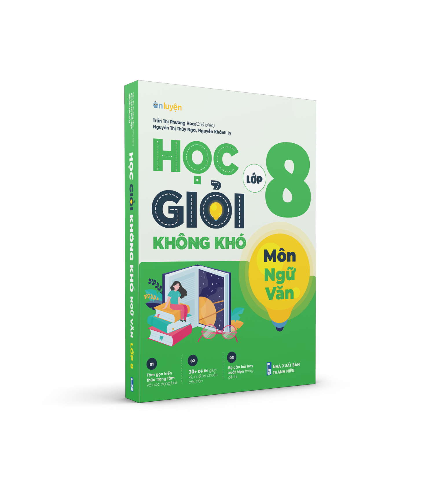 Sách Lớp 8: Combo 3 Cuốn Sách Học Giỏi Không Khó môn Toán Văn Anh lớp 8 - Nhà sách Ôn Luyện