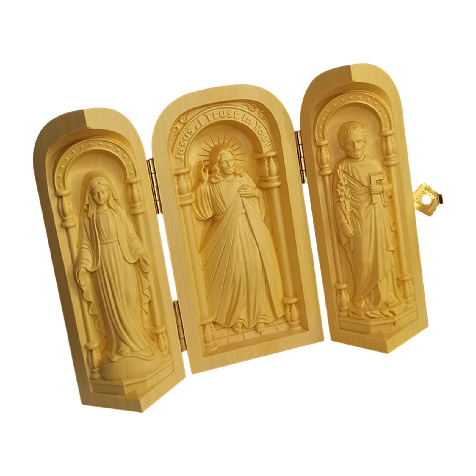 Wood Carving Ornaments Catholic Cardinal Sculpture for Home Desktop Office