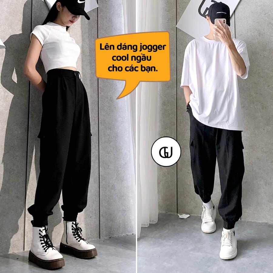 Quần Kaki Túi Hộp Nam Nữ Chất Đẹp Không Nhăn Xù, Form Dáng Jogger Màu Be Đen Basic, Có Túi Hộp GUF