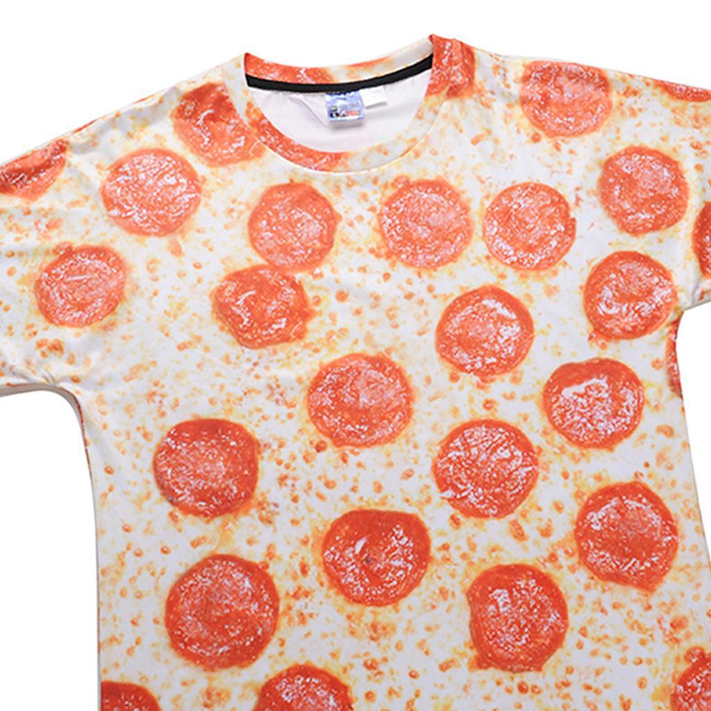 Funny Fashion T-Shirt Men's Pizza Food 3D Print Tops Short Sleeve O-neck Summer Sports Tee Shirt
