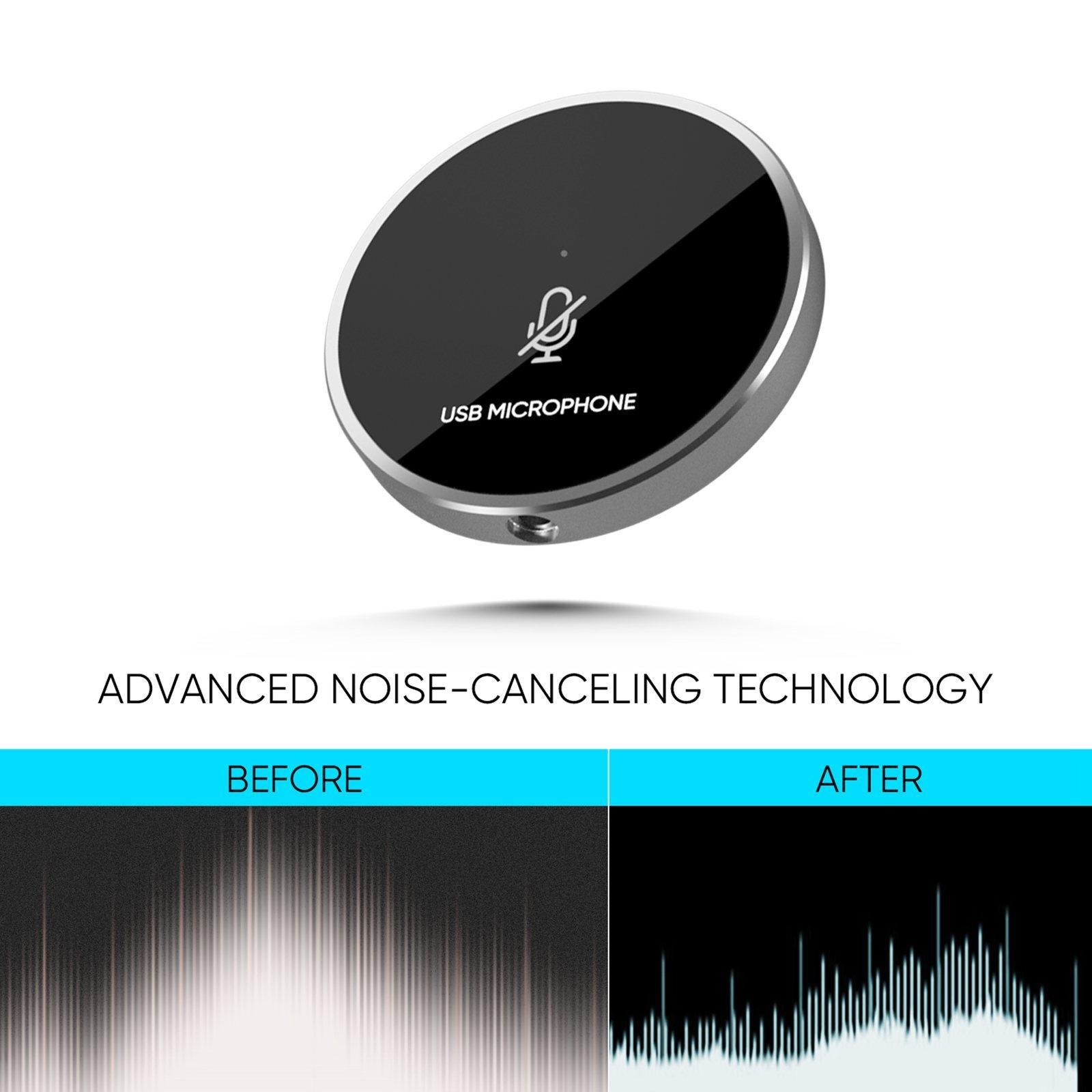 Conference Microphone Mute Plug and Play USB Mic Stereo for Laptop Gaming