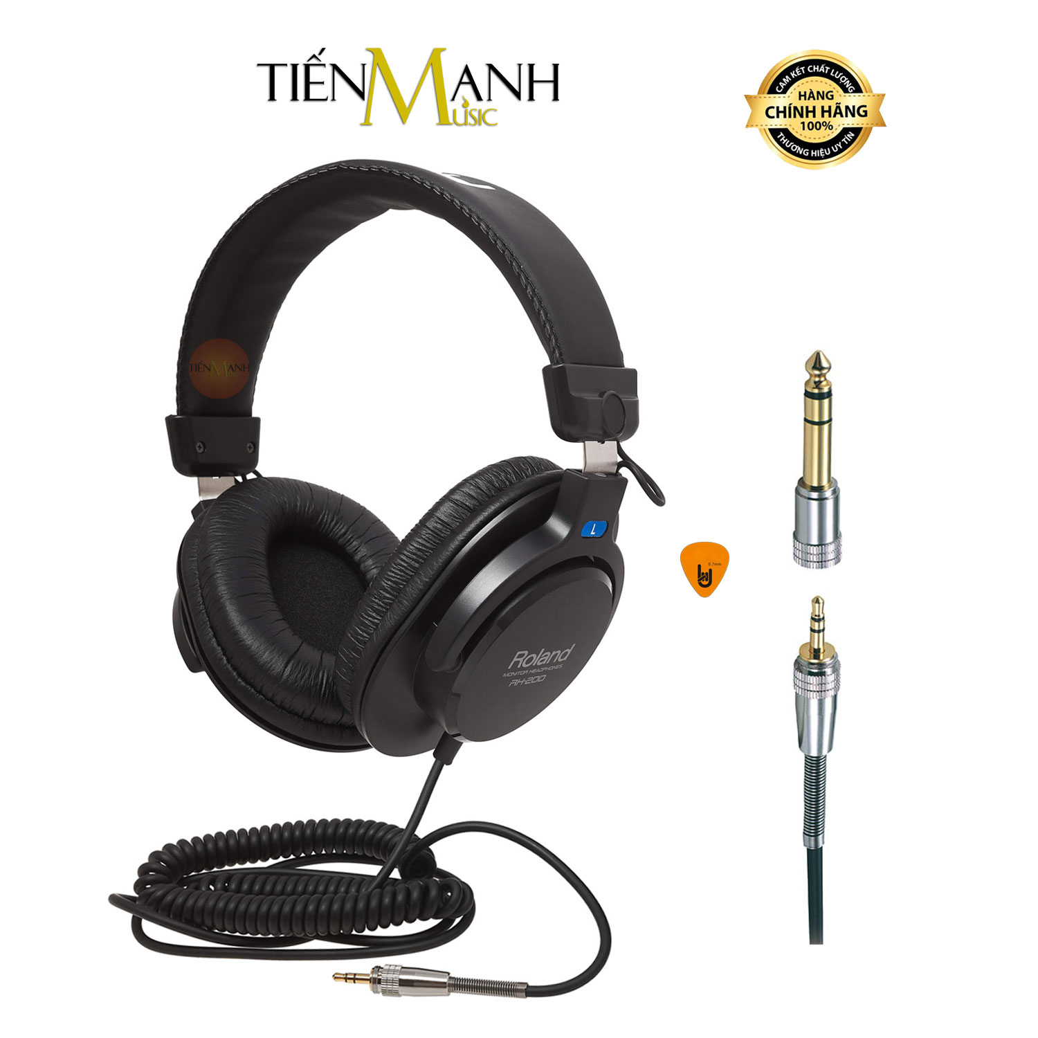 Tai Nghe Kiểm Âm Roland RH200 - Headphones Phòng Thu Studio Stereo Monitor Compact Closed Professional RH-200 Hàng Chính Hãng - Kèm Móng Gẩy DreamMaker