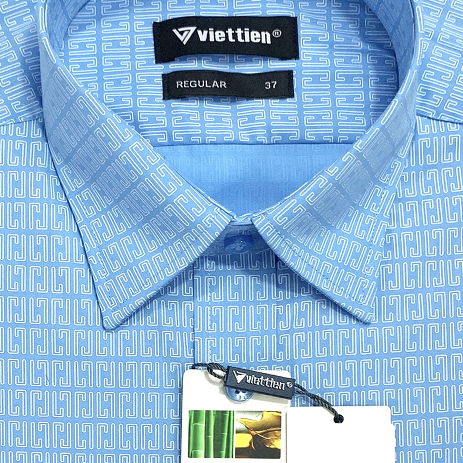 Viettien - Áo sơ mi nam dài tay họa tiết 1R0044 regular dáng rộng - Áo sơ mi nam công sở Việt Tiến