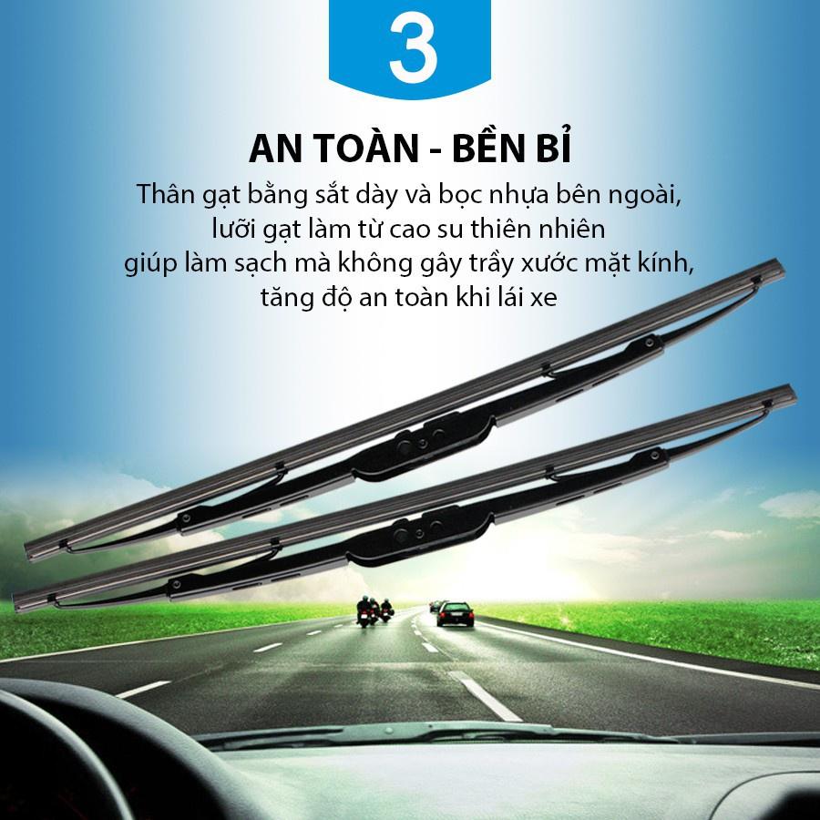 Cần gạt mưa 55cm oto xe hơi khung sắt, thanh gạt kính nước mưa lưỡi silicon dành cho xe hơi 1 chiếc