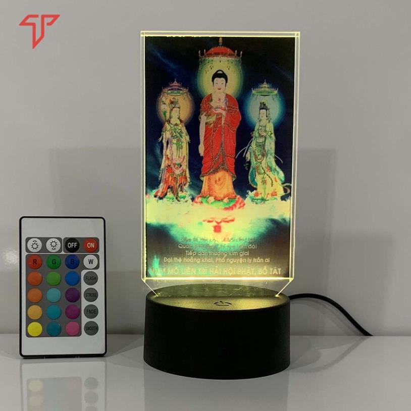 Đèn Led hình phật, hình phật mica led 3D, tranh phật để bàn, thờ xe ô tô xe tải, quà tặng phật giáo