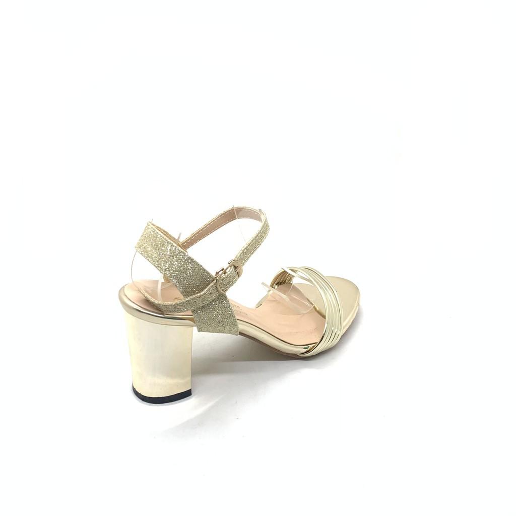  Giày cao gót sandal 7cm bản dây đồng