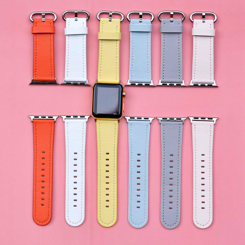 Dây Da Cho Apple Watch Thời Trang Sang Trọng CLASSIC da trơn Dành Cho Series SE 6 | 5 | 4 | 3 | 2 | 1 38mm 40mm 42mm 44mm