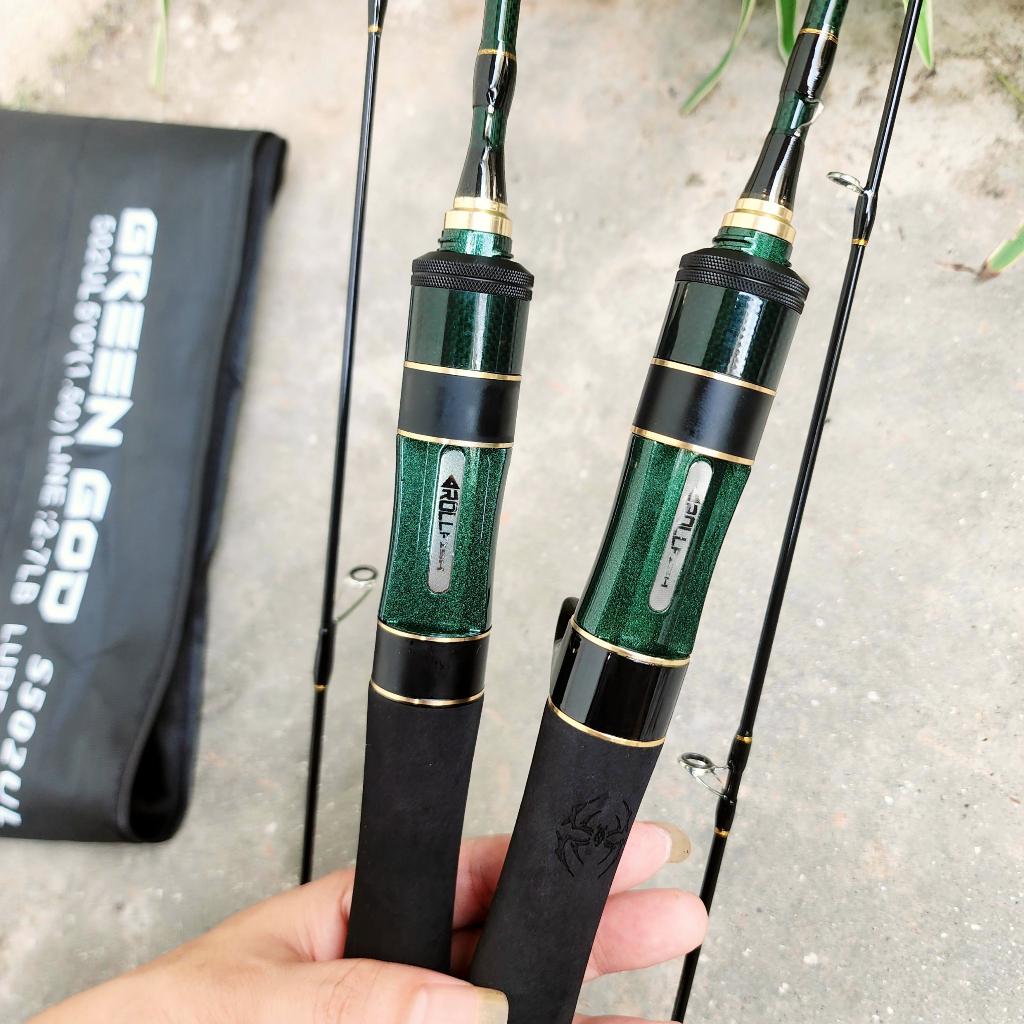 Can câu lure UL Rollfish Thần Xanh Green God Cần Siêu Đẹp Giá học sinh - CÂN MAY ĐƯNG 1M38