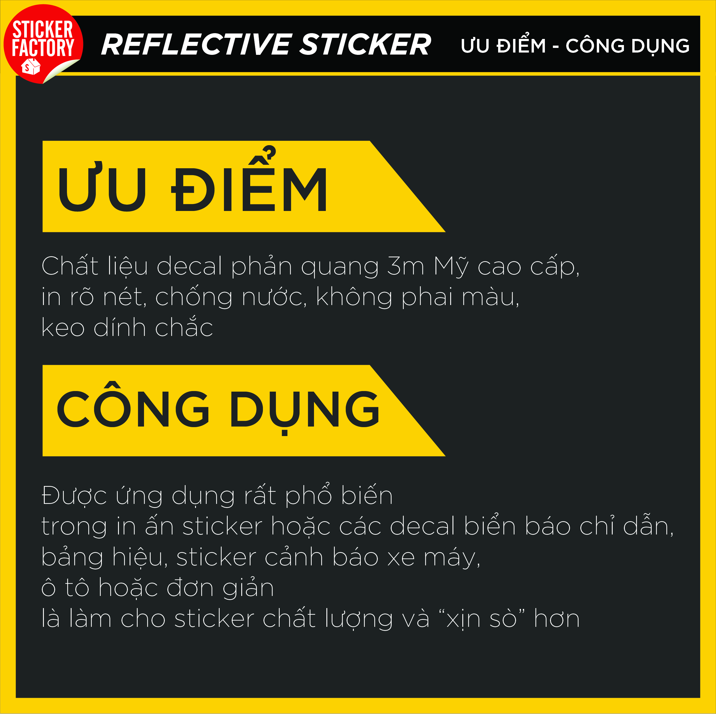 MELTING SMILE XX 3M - Reflective Sticker Die-cut Hình dán phản quang thương hiệu STICKER FACTORY