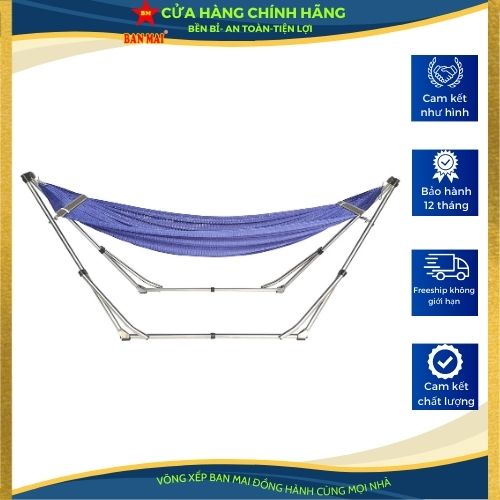 Bộ võng xếp BAN MAI: Khung Inox VIP size CỰC ĐẠI +Lưới võng thép dày 9.2 size CỰC ĐẠI