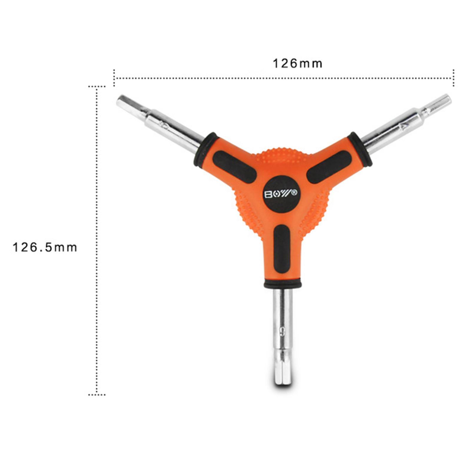 3-Way Bike Hex Wrench Set, Y Allen Wrench All-in-One Biking Maintenance Tool Cycling Torque Spanner Internal Hex Key Repair Tool, 4, 5, 6mm