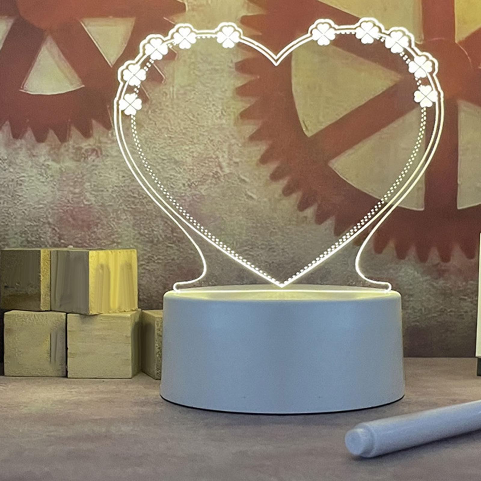 USB Message Boards Sign 3 Color Night Light Decorative Desk for Girlfriend