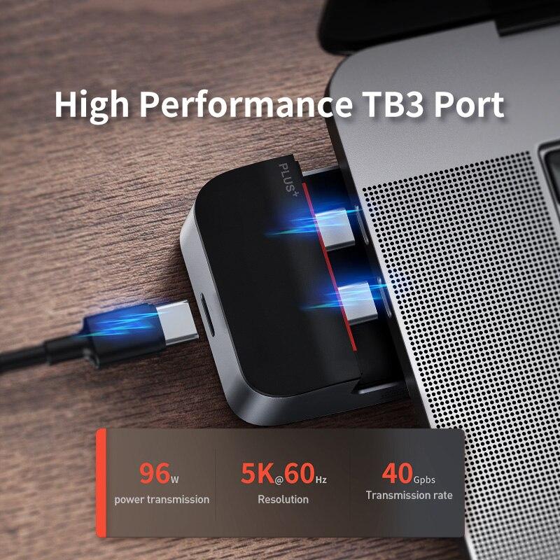 Giá đỡ kiêm hub chuyển đổi 9 trong 1 Thunder Bolt 3 cho Macbook Pro Baseus Baseus Armor Age Type-C- Hàng chính hãng.