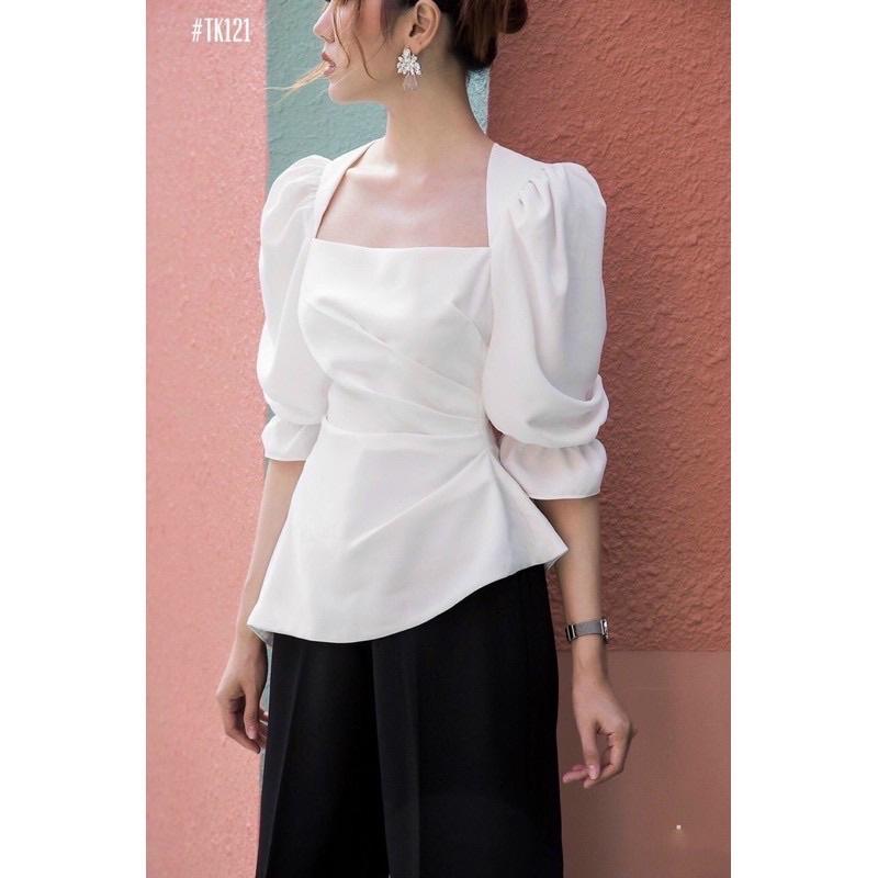 Áo Cổ Vuông Tà Xéo TK121