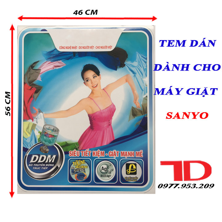 Tem dán dành cho máy giặt SANYO