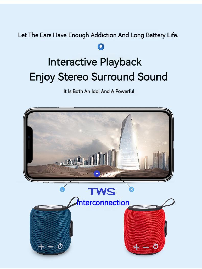 Máy tính xách tay loa bluetooth sức mạnh cho loa phụ không dây ngoài trời nhỏ ngoài trời Color: red