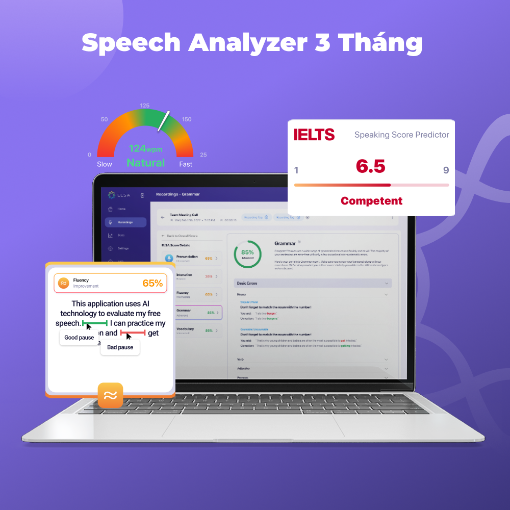 Combo Phần Mềm Speech Analyzer 3 tháng và Beat The IELTS band 6.0