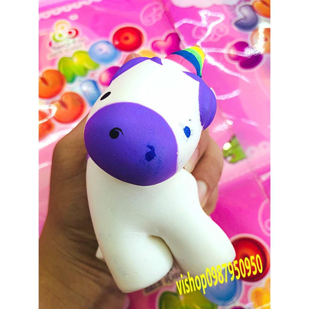 ĐỒ CHƠI SQUISHY NGỰA TRẮNG LÔNG TÍM