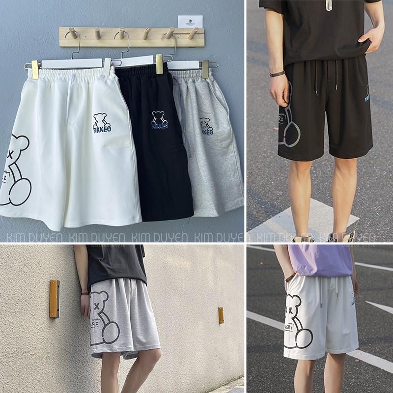 Quần Đùi In Gấu Cực Hot - Form Unisex Freesize 38-70kg Nam Nữ