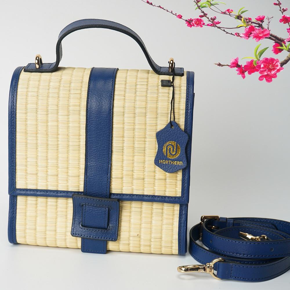 Túi cói thời trang màu xanh dương NORD122