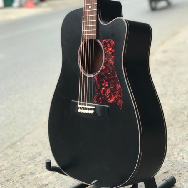 Đàn Guitar Acoustic đen nhám gỗ nguyên tấm tặng FULL BOX