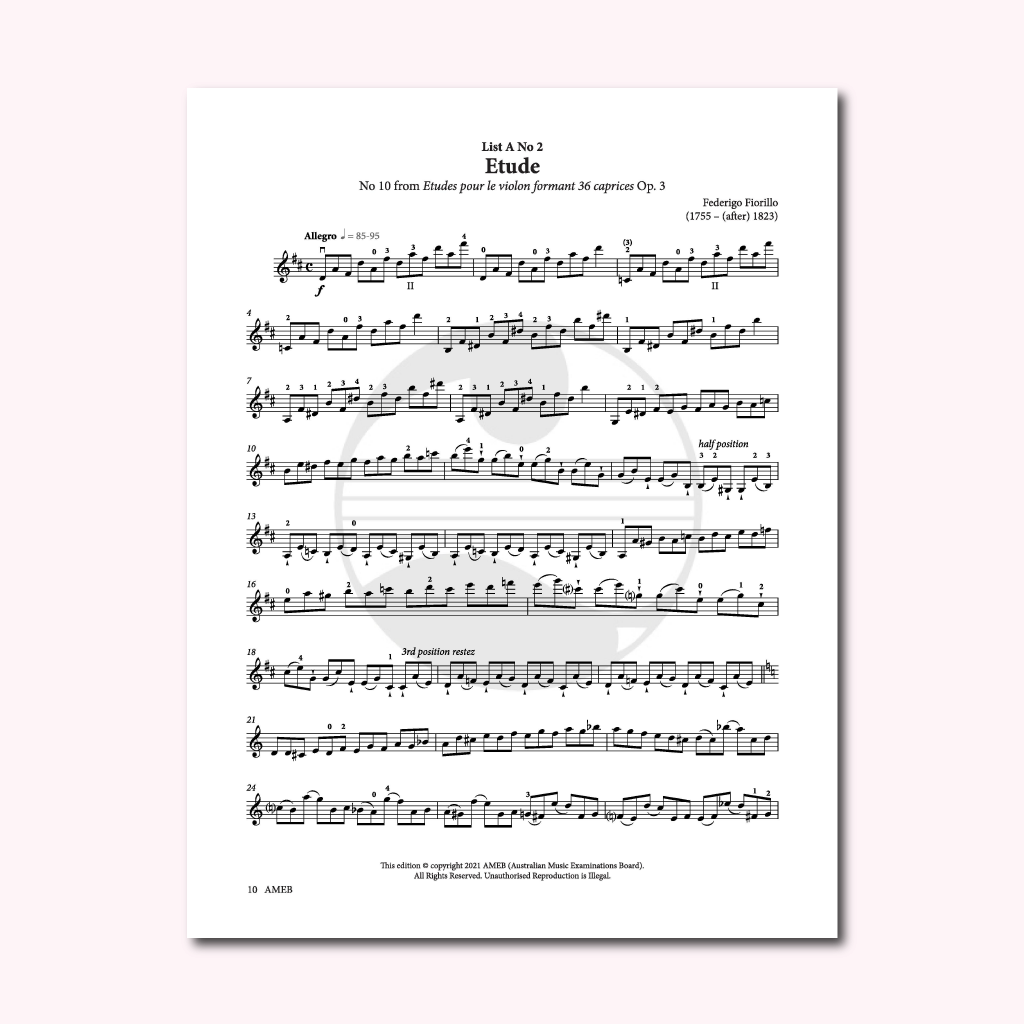 Sách Violin AMEB Series 10 Grade 6