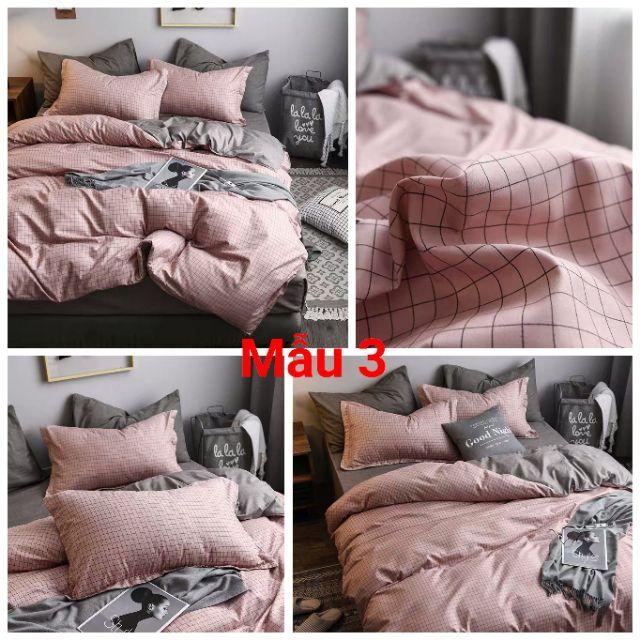 Bộ Cotton Poly Hồng Vỏ Đỗ