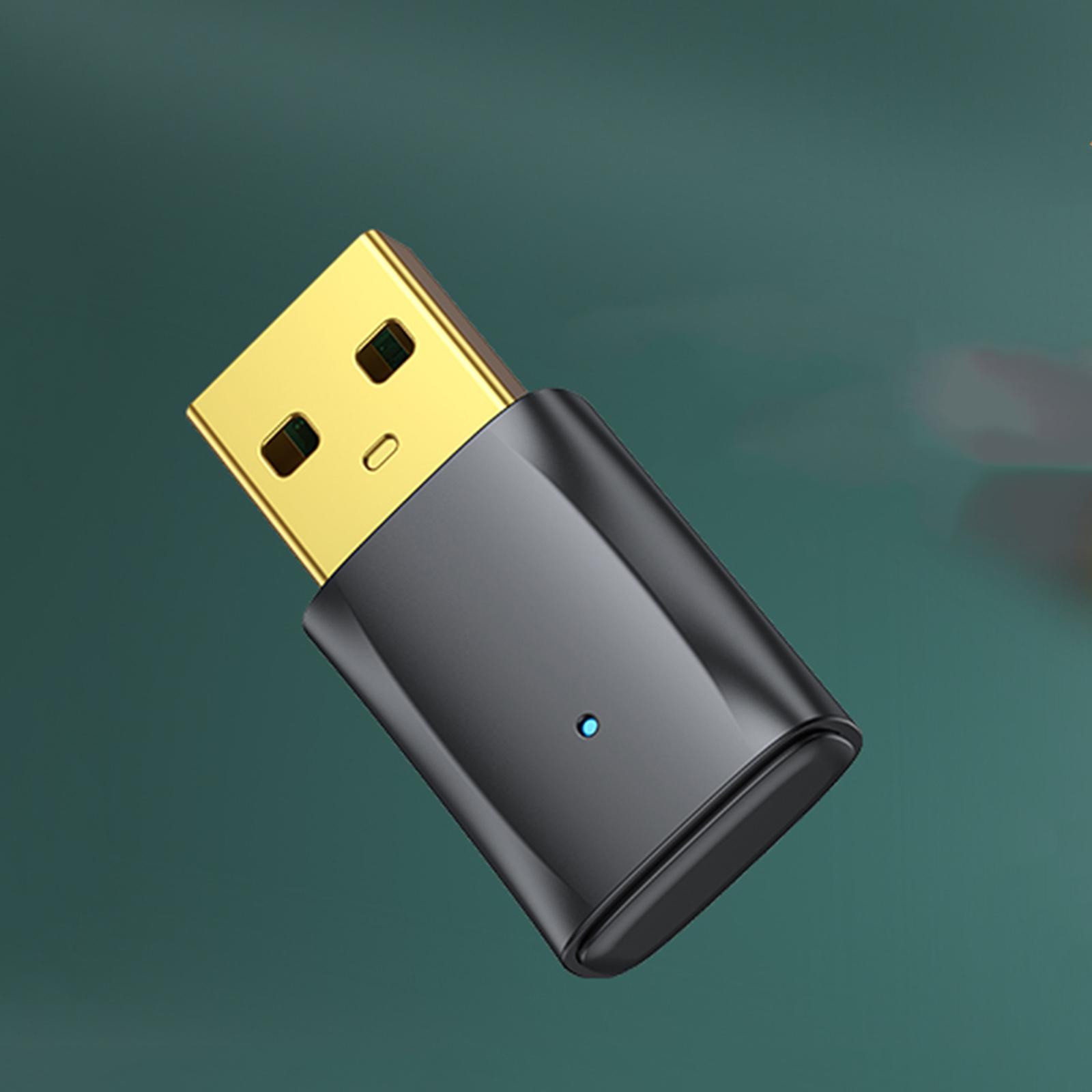USB Bluetooth Transmitter Receiver 2-in-1 Audio Adapter for PC Headphones