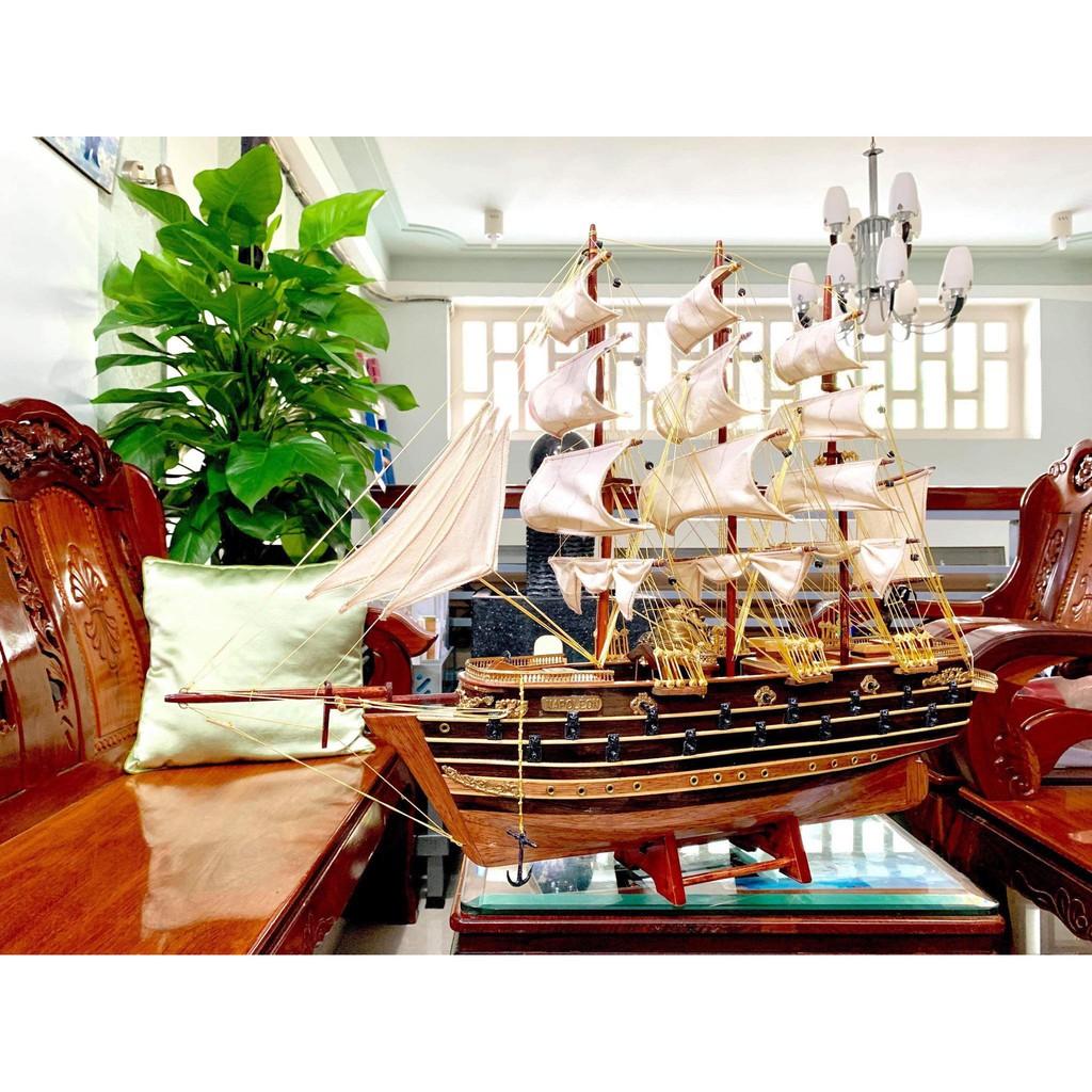 Mô Hình Thuyền Gỗ Trang Trí - Thuyền gỗ chiến NAPOLEON Pháp dài 78cm - Loại I - Thân tàu dài 60 cm