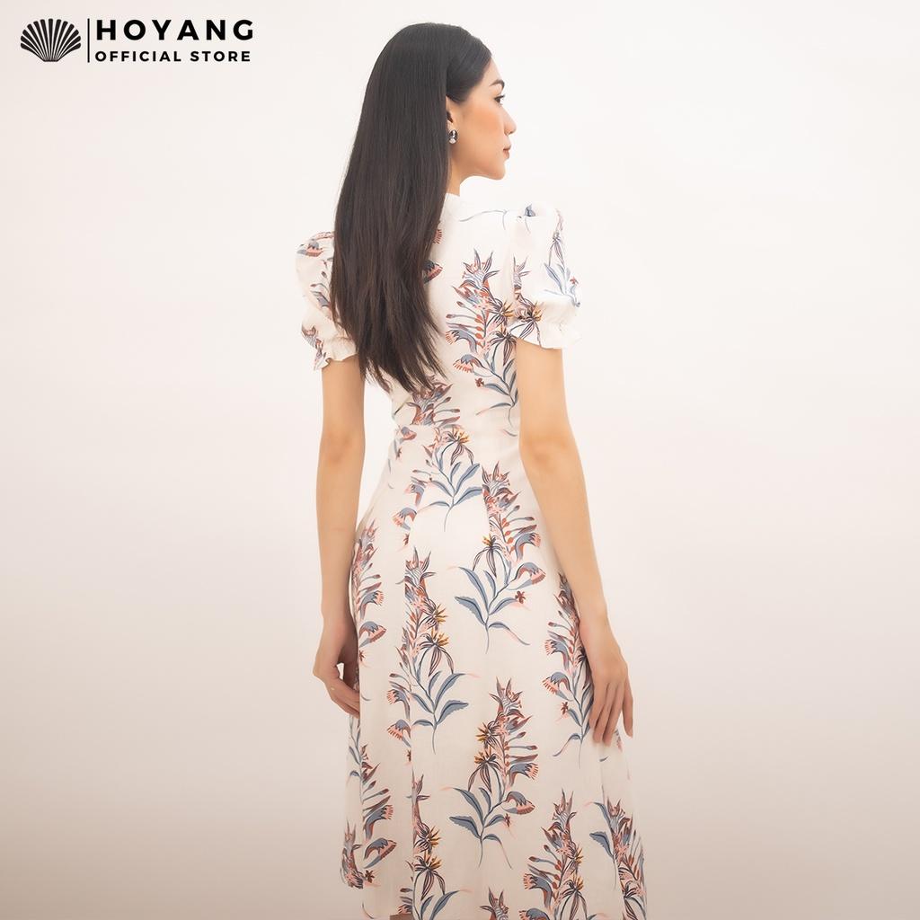 Váy Đầm Cổ Vuông Tay Phồng Vintage HOYANG DHY07