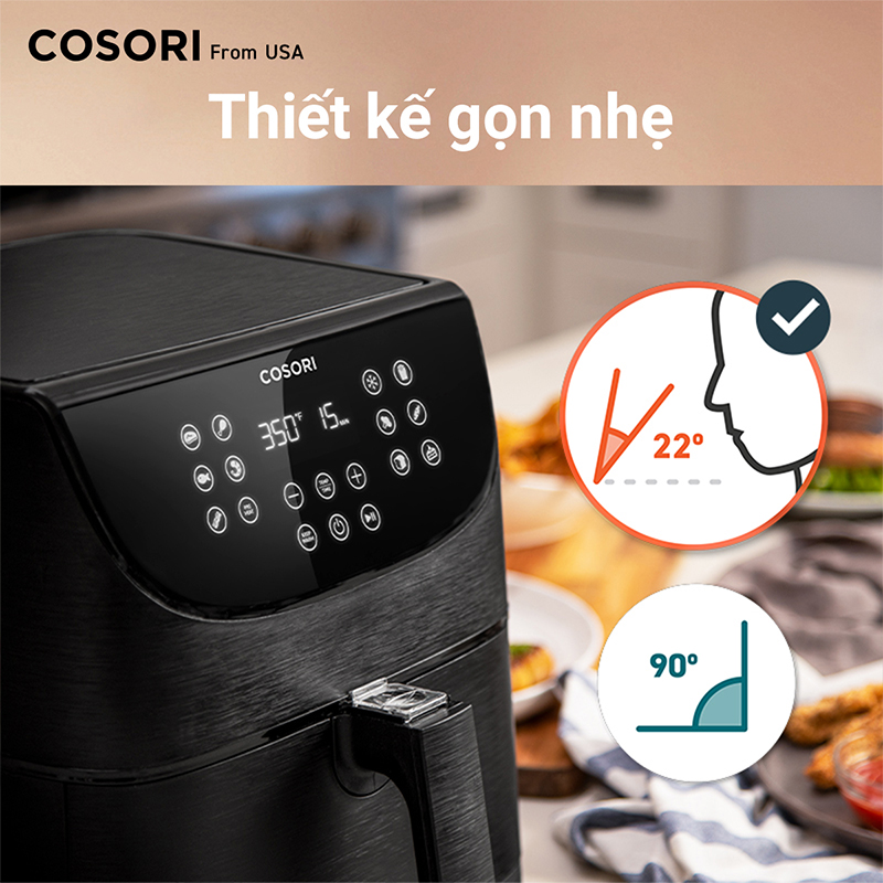 Nồi Chiên Không Dầu 5.5L COSORI CP158-AF Màu Đen - Hàng Chính Hãng