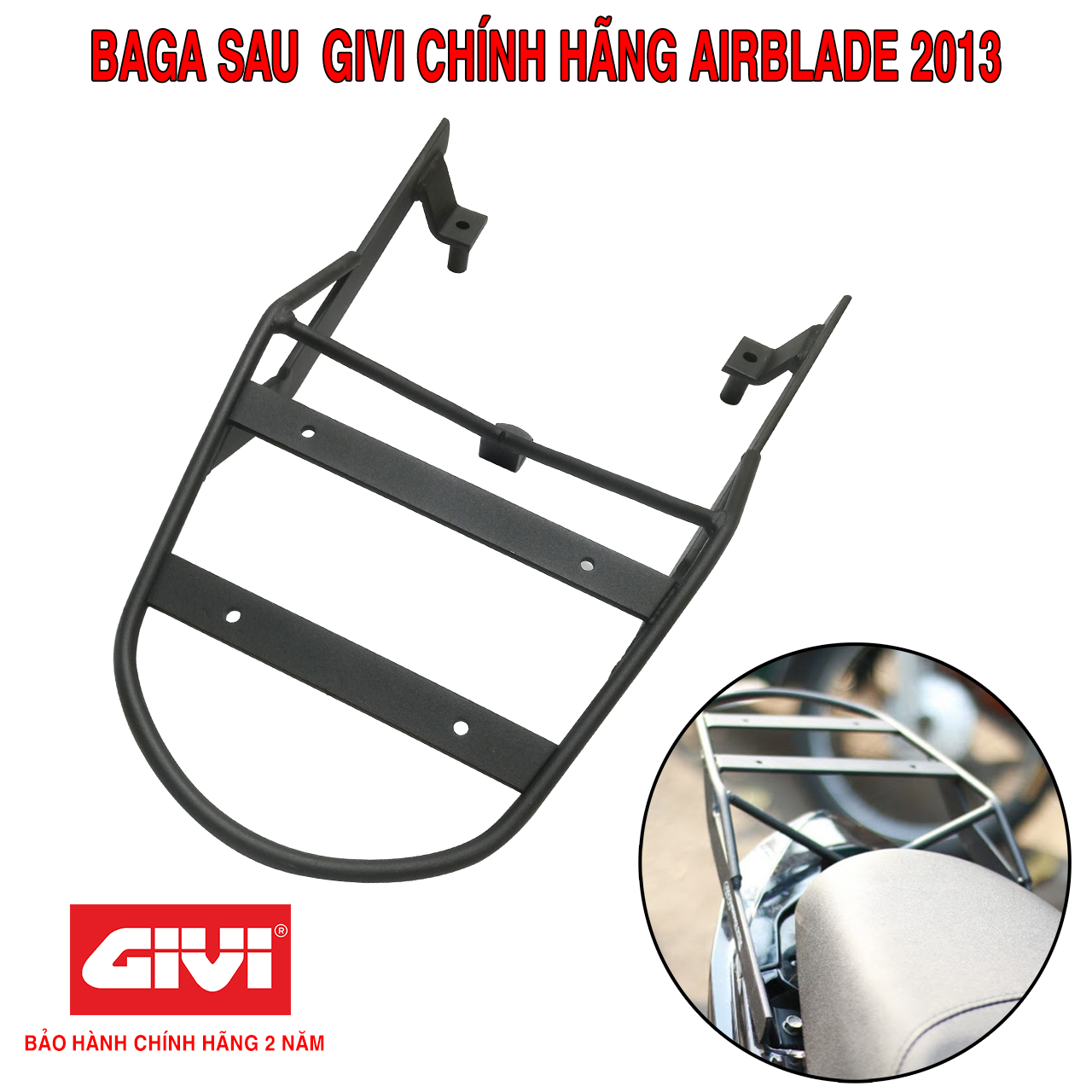 Baga Sau Givi Cho Xe AirBlade 2013 AB 125i AB 150 Dùng Chở Đồ Gắn Thùng Sau Givi Hàng Chính Hãng