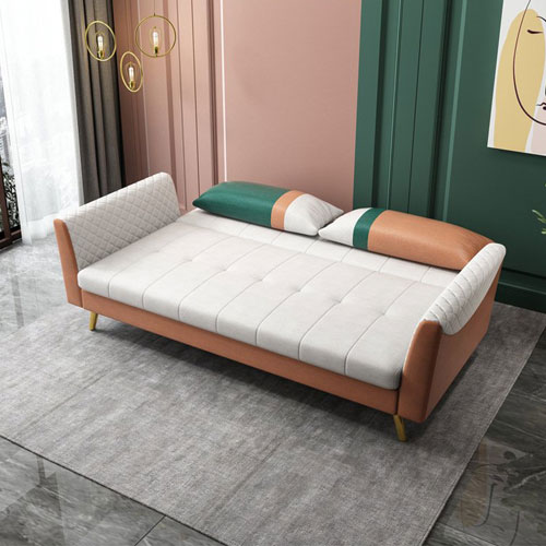 Sofa Giường Bật Bọc Da Phối Màu Tỏa Sáng DP-SGB55