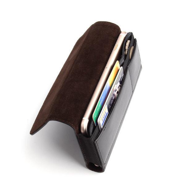 Bao da đựng điện thoại đeo ngang hông dùng được cho điện thoại từ 5inch dến 6,3 inch  , trên 6.7 inch - hàng nhập khẩu