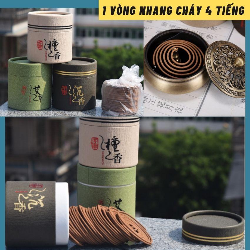 Hộp 48 khoanh Nhang trầm vòng hương thảo mộc thơm đặc biệt - Tặng Cắm nhang