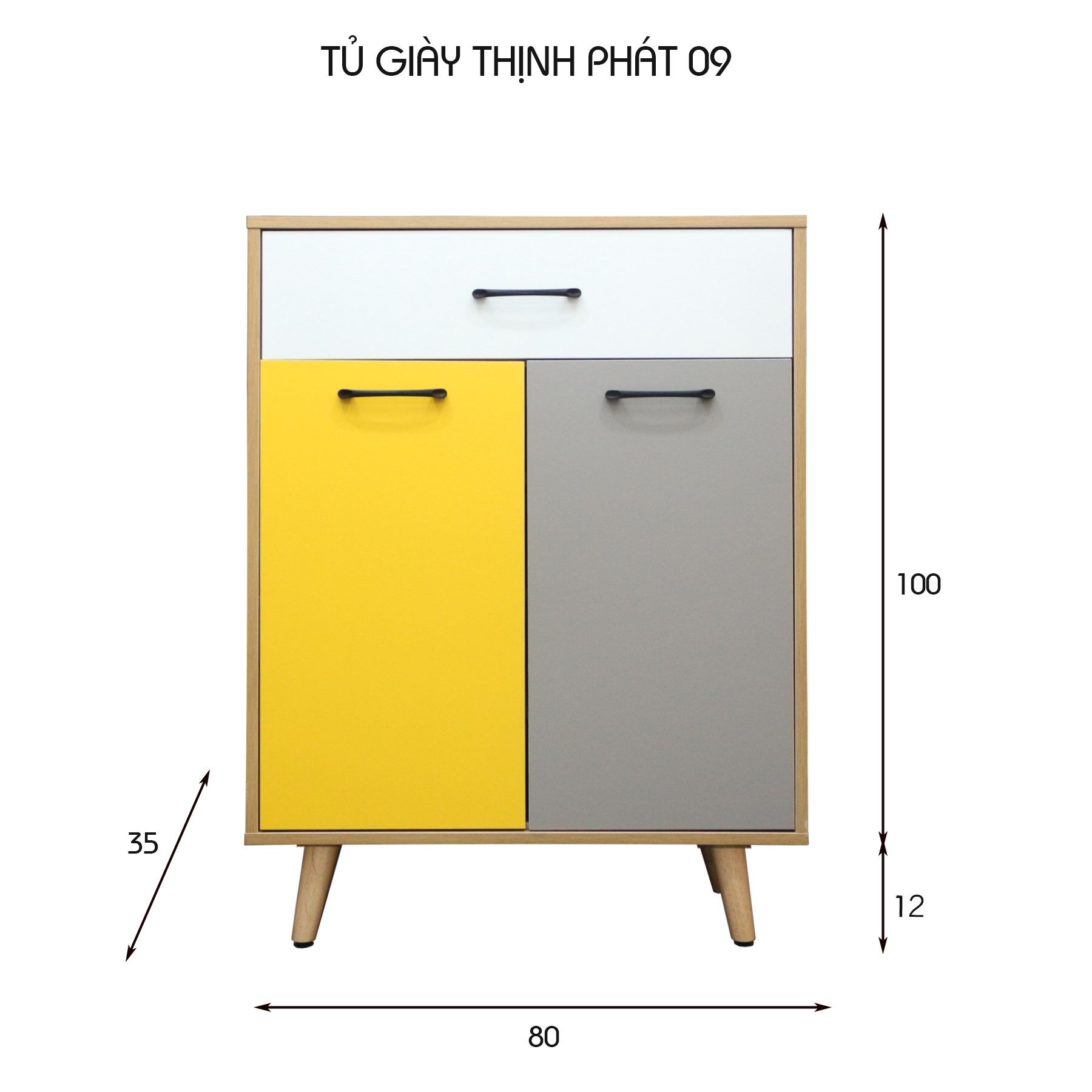 TỦ GIÀY THỊNH PHÁT 09 0.8M X 1M1 GỖ CÔNG NGHIỆP MDF