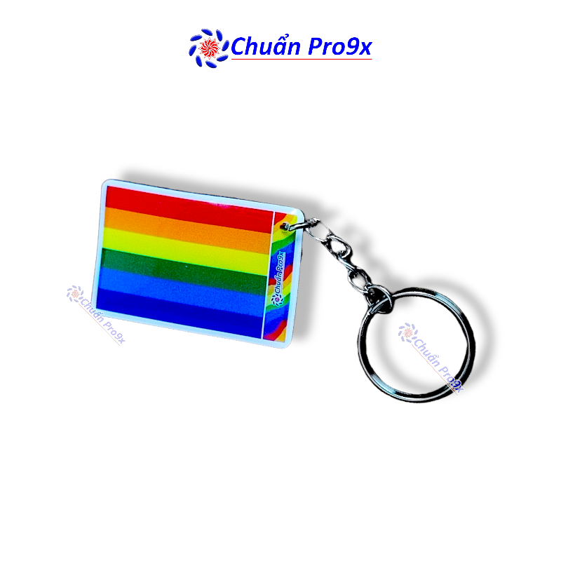 Móc khóa LGBT lục sắc logo Chuanpro9x MKCN293