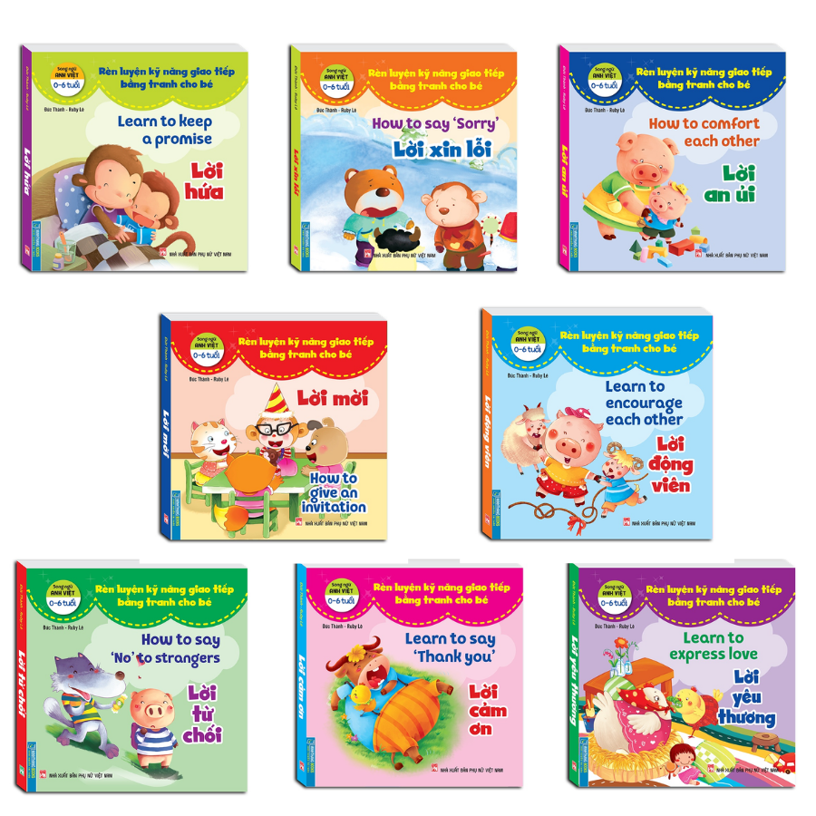 Combo 8 Cuốn Rèn Luyện Kỹ Năng Giao Tiếp Bằng Tranh Cho Bé