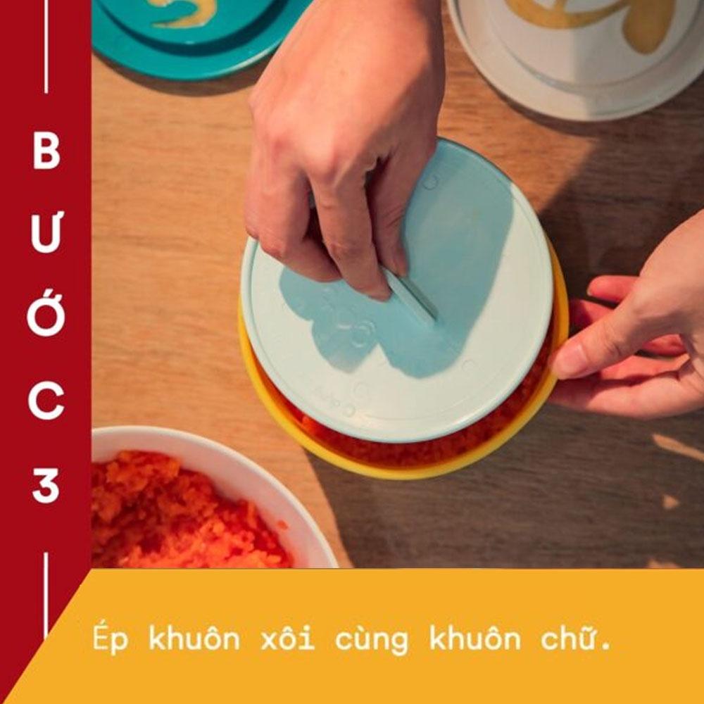 Khuôn xôi phúc lộc thọ 5 chi tiết size 12x7cm chất liệu nhựa thực phẩm cao cấp, khuôn xôi chịu nhiệt an toàn thực phẩm