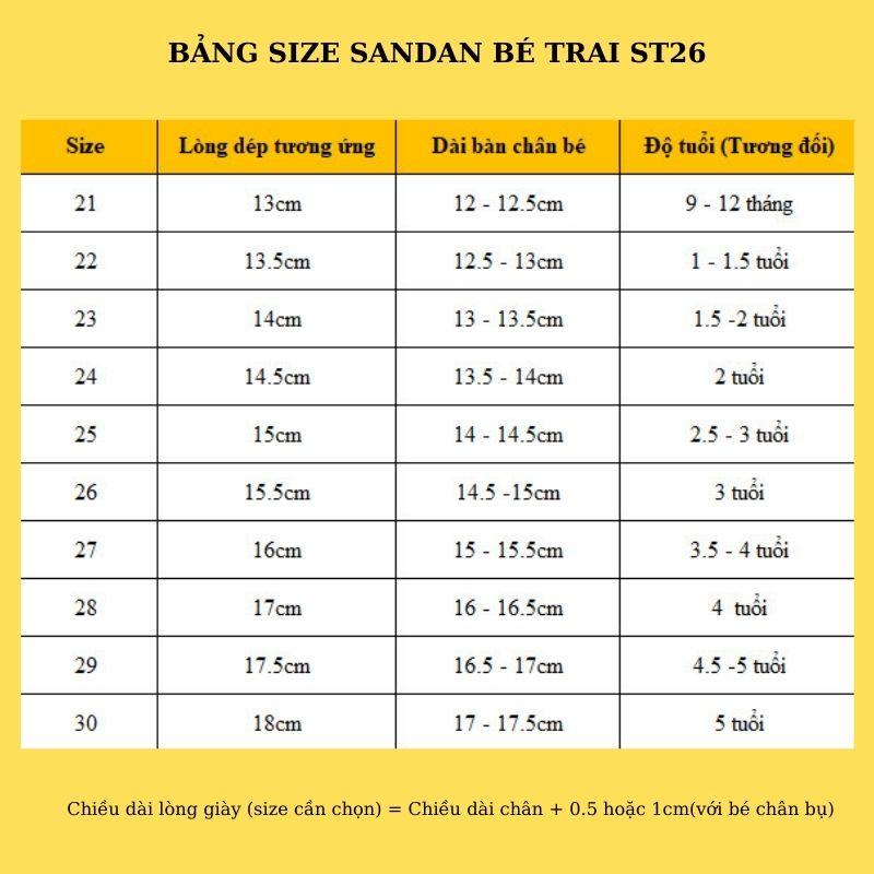 Dép bé trai - Sandal trẻ em quai dán đế gấu chống vấp chống trơn đàn hồi êm mềm cho bé 1 - 5 tuổi đi học đi biển ST26